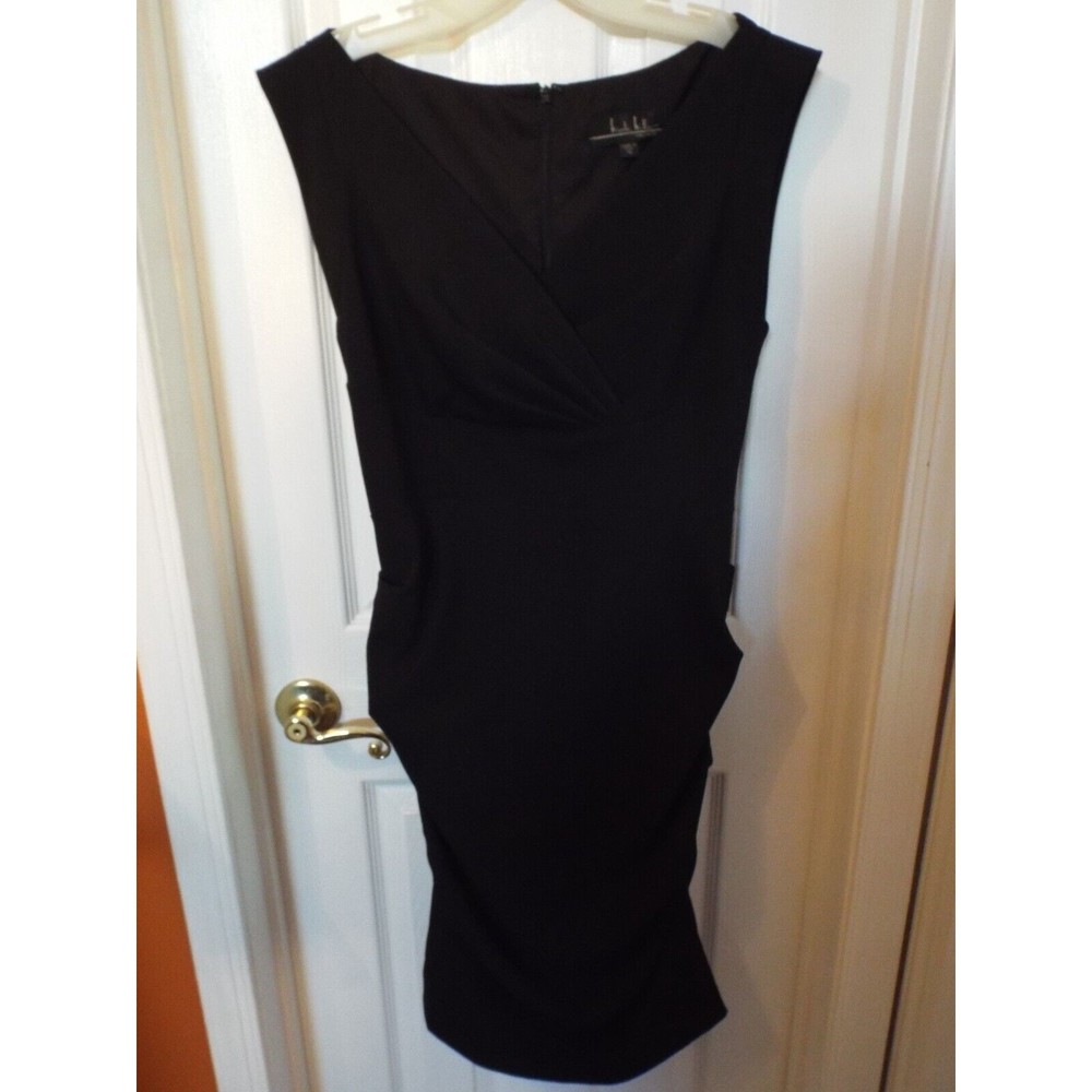 Nicole Miller Little Black Dress Ruched Size 10 Sleeveless